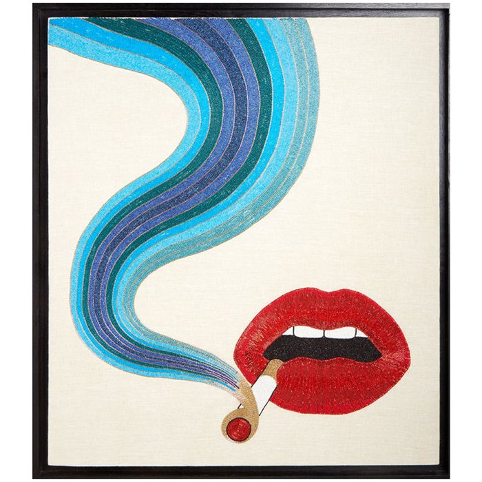 Smolder Beaded Wall Art панно из бисера Морская синь Красный Smolder Beaded Wall Art панно из бисера Морская синь Красный в Твери | Loft Concept