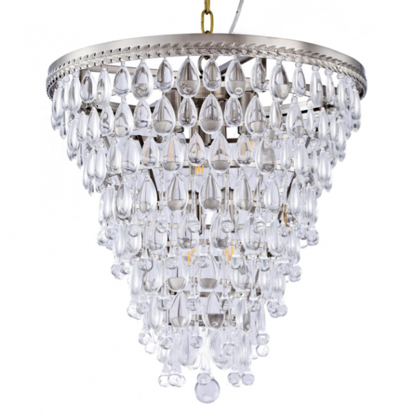 Люстра Clarissa Glass Drop Pendant 46 Nickel Хром Люстра Clarissa Glass Drop Pendant 46 Nickel Хром в Твери | Loft Concept