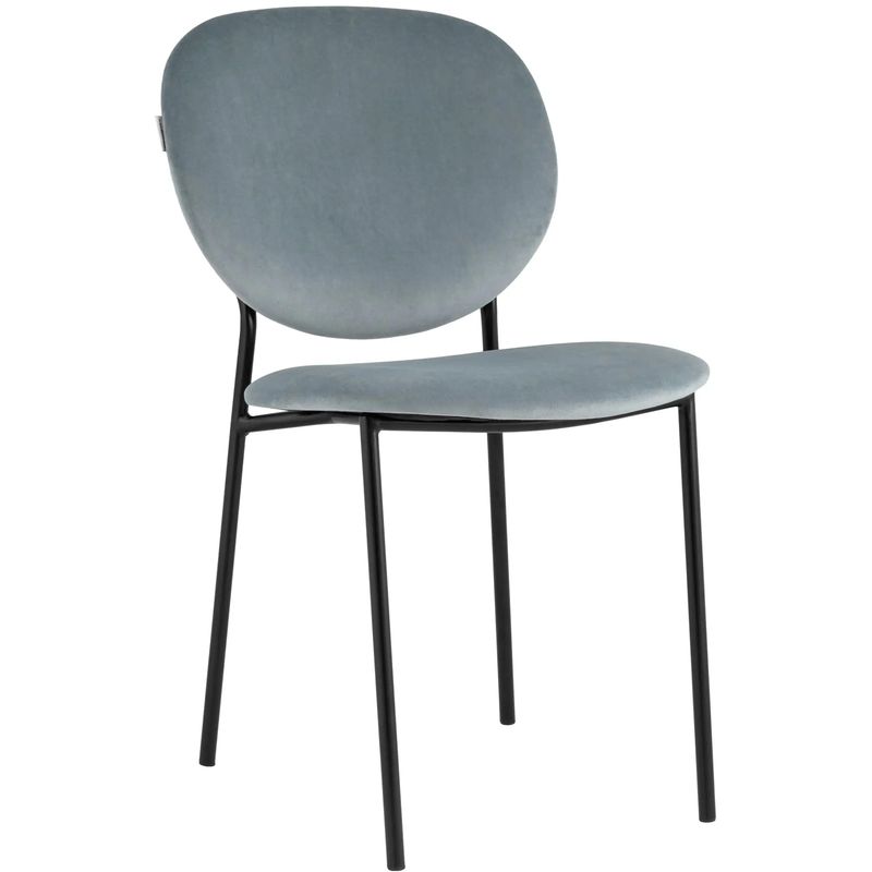 Стул Stanley Chair Пыльно-Голубой Велюр Голубой пастельный Черный Стул Stanley Chair Пыльно-Голубой Велюр Голубой пастельный Черный в Твери | Loft Concept