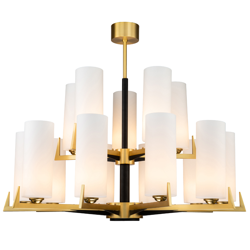 Люстра Benoit Chandelier 98 Латунь Белое матовое стекло Черный Люстра Benoit Chandelier 98 Латунь Белое матовое стекло Черный в Твери | Loft Concept