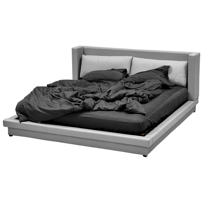 Кровать двуспальная с подушками и мягким основанием Stout Bed Серый Кровать двуспальная с подушками и мягким основанием Stout Bed Серый в Твери | Loft Concept