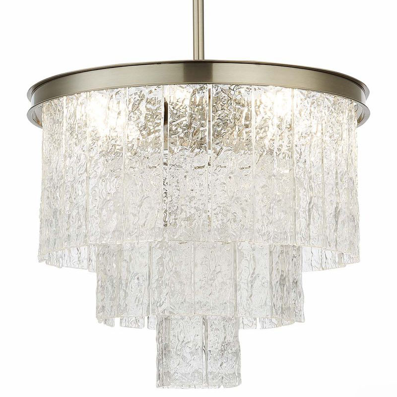 Люстра Renea Textured Glass Chandelier Nickel Никель Прозрачное Стекло Люстра Renea Textured Glass Chandelier Nickel Никель Прозрачное Стекло в Твери | Loft Concept