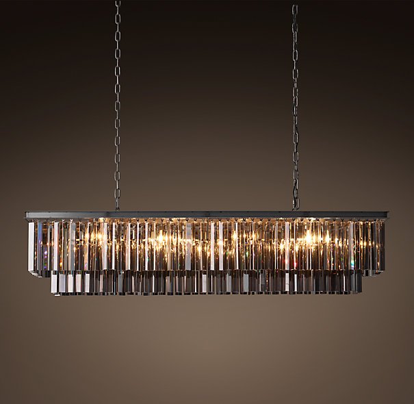 Люстра RH 1920s Odeon Smoke Glass Fringe Black iron 125 Черный Люстра RH 1920s Odeon Smoke Glass Fringe Black iron 125 Черный в Твери | Loft Concept