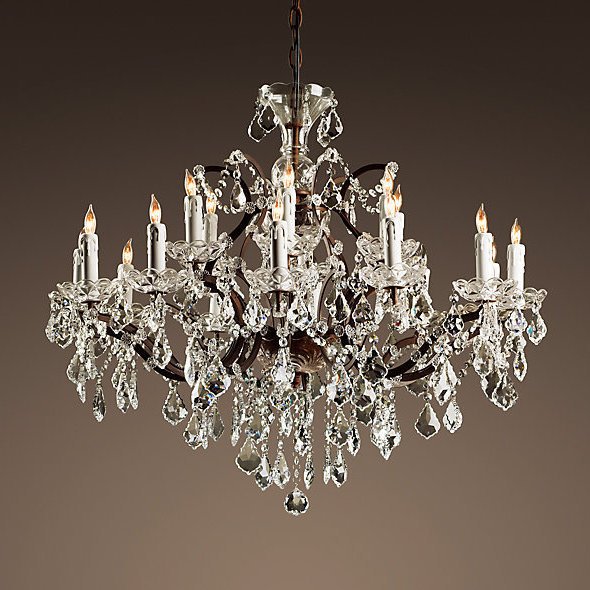 Люстра RH Rococo Iron & Crystal Chandelier 18 Прозрачное Стекло Бурая ржавчина Люстра RH Rococo Iron & Crystal Chandelier 18 Прозрачное Стекло Бурая ржавчина в Твери | Loft Concept
