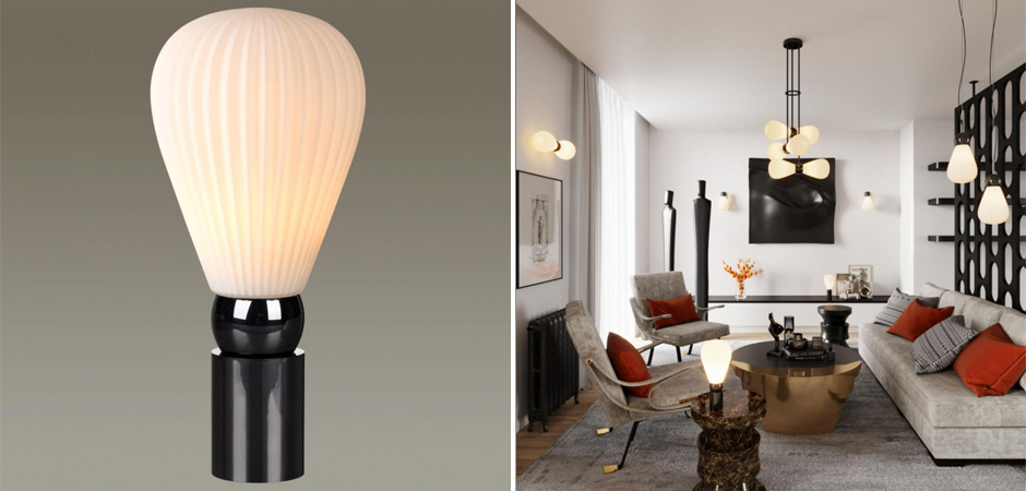 Настольная Лампа Cappadocia Черно-белая Настольная Лампа Cappadocia Черно-белая - Loft-Concept в Твери