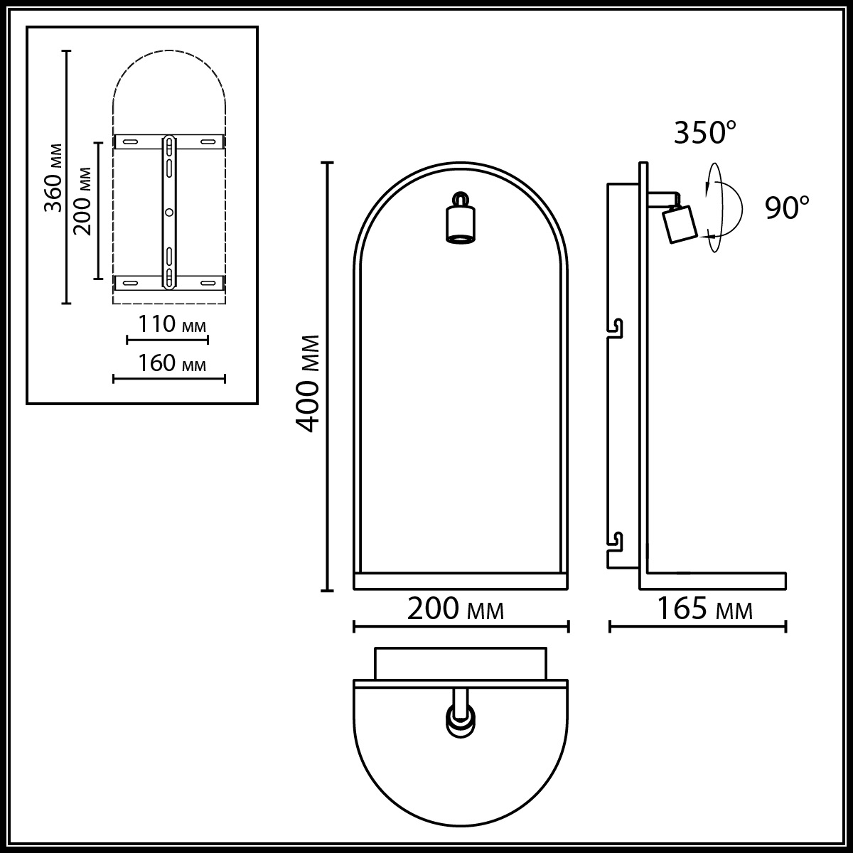 Настенный светильник зеленого цвета с бронзовой рамкой овальной формы с полкой Herbarium  в Твери