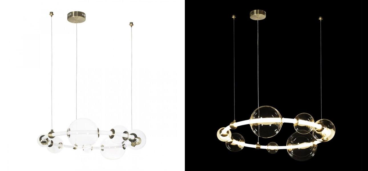 Люстра светодиодная кольцо Iona Necklace белая диаметр 73 - фото №1