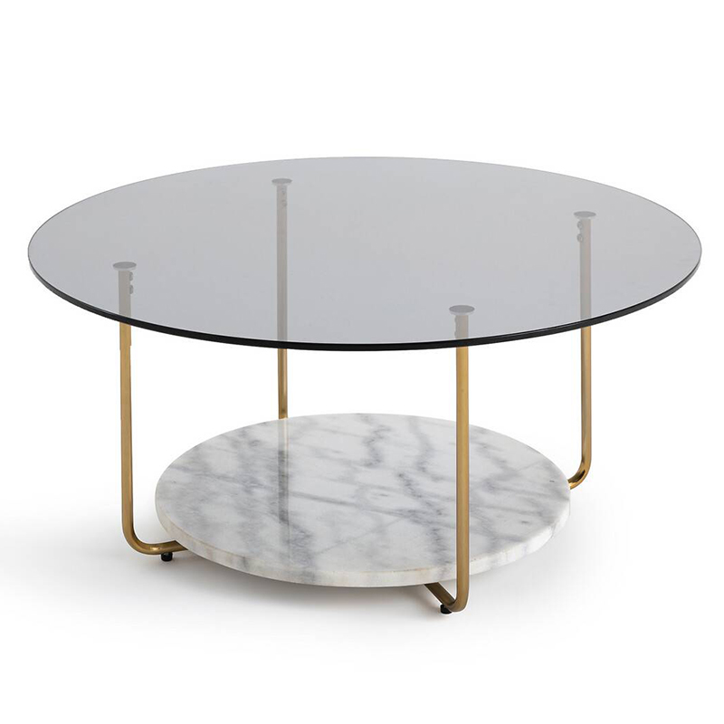 Кофейный стол White Marble Белый Мрамор Bianco Латунь Кофейный стол White Marble Белый Мрамор Bianco Латунь в Твери | Loft Concept
