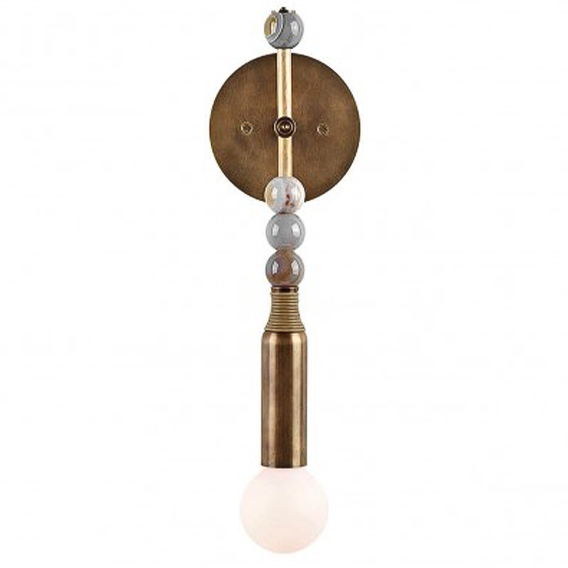 Бра TALISMAN 1 SCONCE по дизайну студии Apparatus Винтажная латунь Серый Бежево-серый Бра TALISMAN 1 SCONCE по дизайну студии Apparatus Винтажная латунь Серый Бежево-серый в Твери | Loft Concept