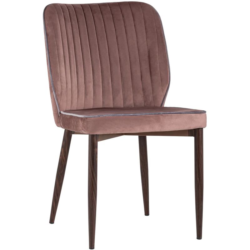 Стул Lawrence Chair Розовый велюр Серый кант Розовый пастельный Светло-серый Коричневый Стул Lawrence Chair Розовый велюр Серый кант Розовый пастельный Светло-серый Коричневый в Твери | Loft Concept