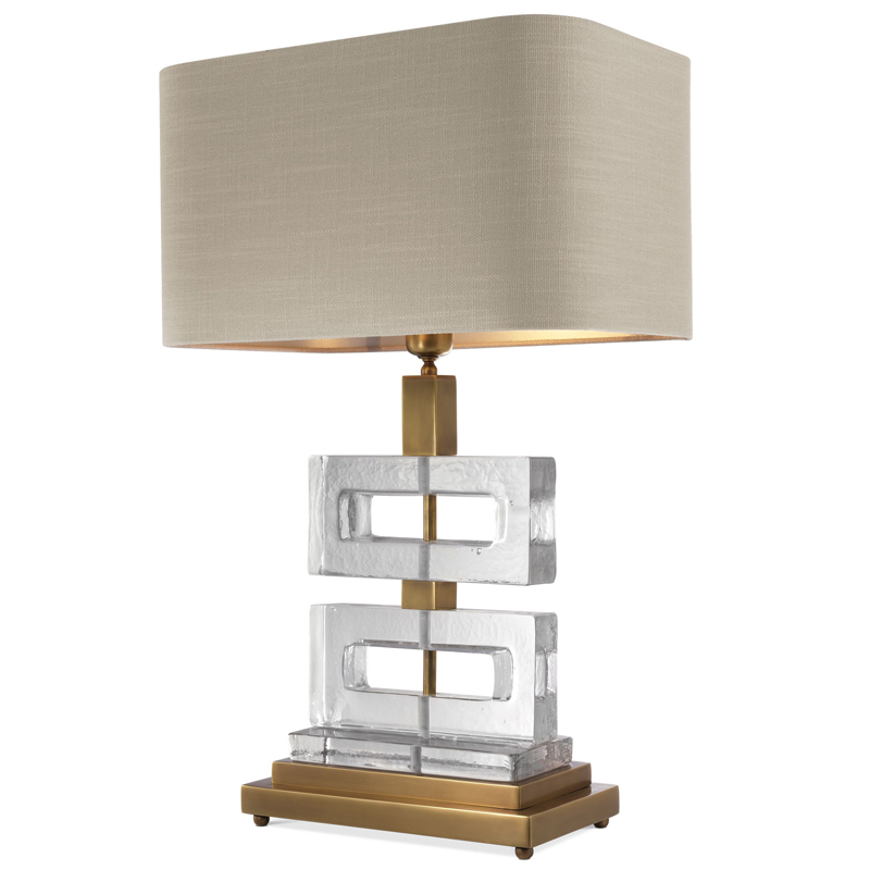Настольная лампа Eichholtz Table Lamp Umbria Brass Прозрачный Винтажная латунь Бежево-серый Настольная лампа Eichholtz Table Lamp Umbria Brass Прозрачный Винтажная латунь Бежево-серый в Твери | Loft Concept