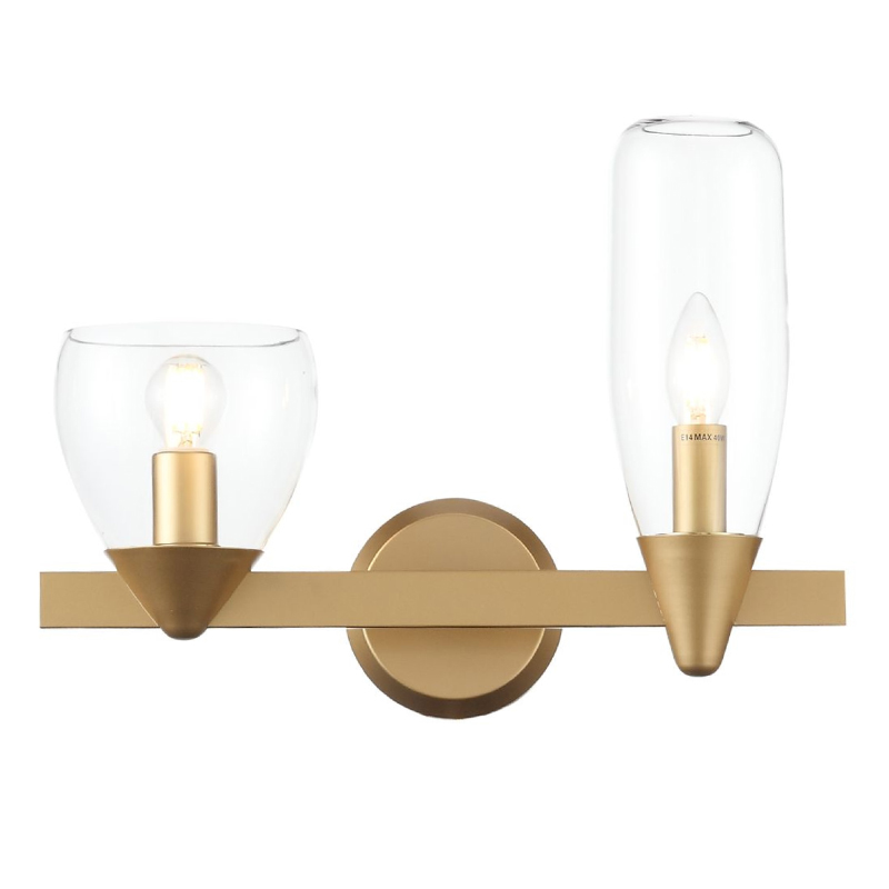 Бра Houston Wall Lamp матовое золото Прозрачное Стекло в Твери | Loft Concept 