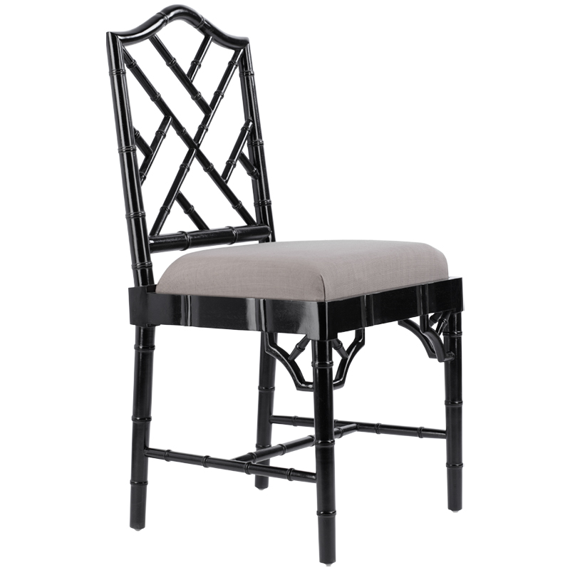 Black Chippendale Chair Черный Бежево-серый Black Chippendale Chair Черный Бежево-серый в Твери | Loft Concept