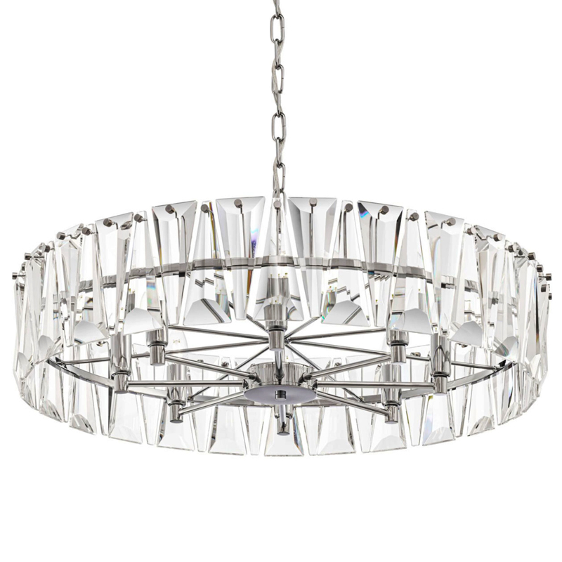 Люстра Ruby Crystal Chandelier Chrome 75 Хром Прозрачное Стекло Люстра Ruby Crystal Chandelier Chrome 75 Хром Прозрачное Стекло в Твери | Loft Concept