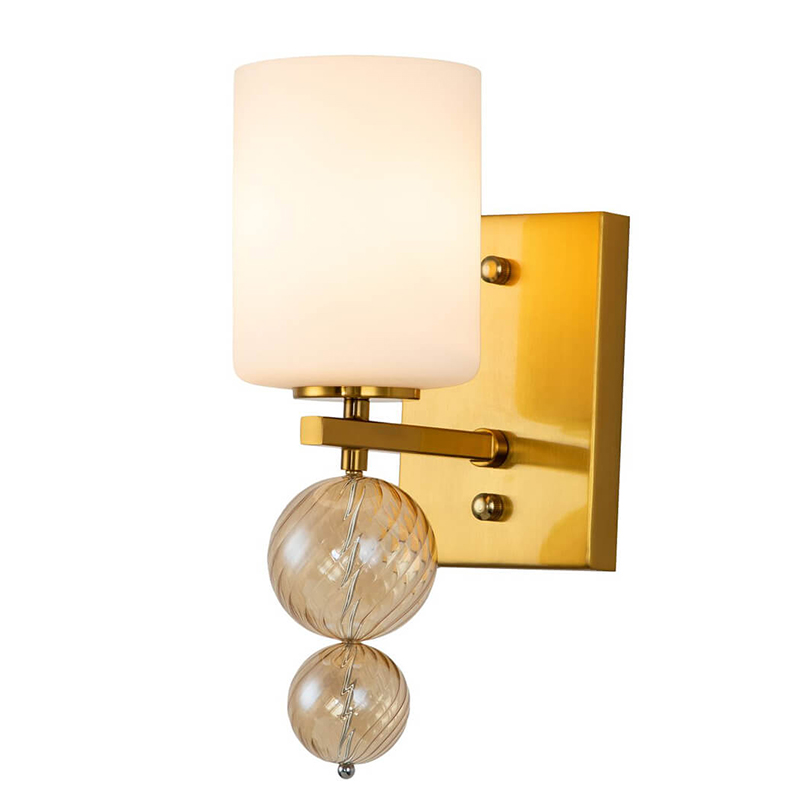 Бра Blown Glass Balloons Wall Lamp Латунь Белый Янтарный Бра Blown Glass Balloons Wall Lamp Латунь Белый Янтарный в Твери | Loft Concept