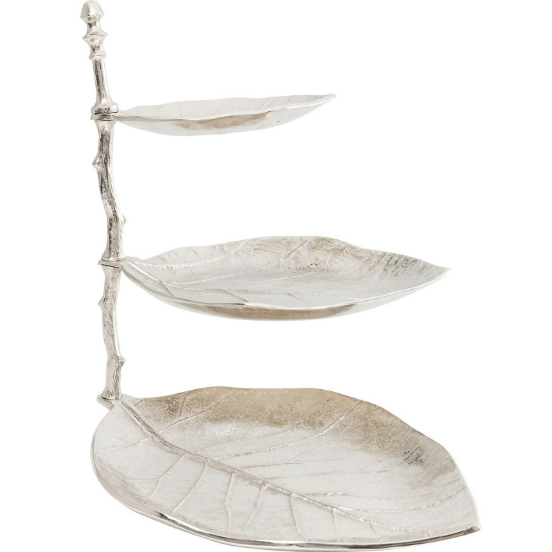 Блюдо трёхъярусное Chrome Leaves Хром Блюдо трёхъярусное Chrome Leaves Хром в Твери | Loft Concept