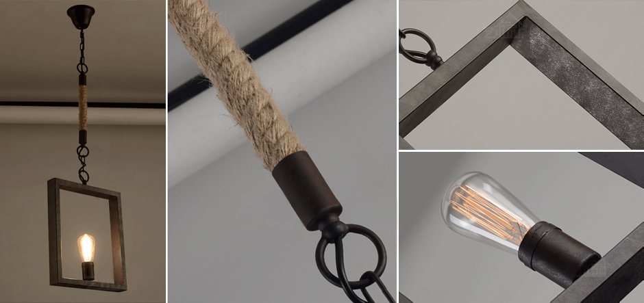 Подвесной светильник Quadrate Loft Rope Light Подвесной светильник Quadrate Loft Rope Light - Loft-Concept в Твери