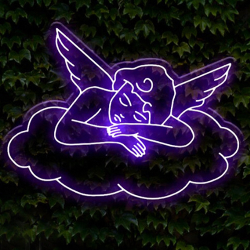 Неоновая настенная лампа Sleeping Angel Neon Wall Lamp Фиолетовый Прозрачный Фиолетовый Неоновая настенная лампа Sleeping Angel Neon Wall Lamp Фиолетовый Прозрачный Фиолетовый в Твери | Loft Concept