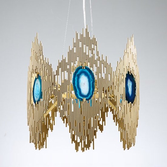 Люстра Calypso Chandelier 6 Золотой Графит Морская синь Люстра Calypso Chandelier 6 Золотой Графит Морская синь в Твери | Loft Concept
