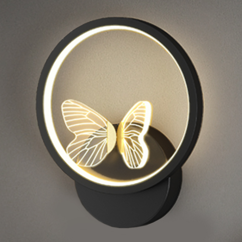 Бра Butterfly Black Circle Wall Lamp Прозрачный Черный Бра Butterfly Black Circle Wall Lamp Прозрачный Черный в Твери | Loft Concept