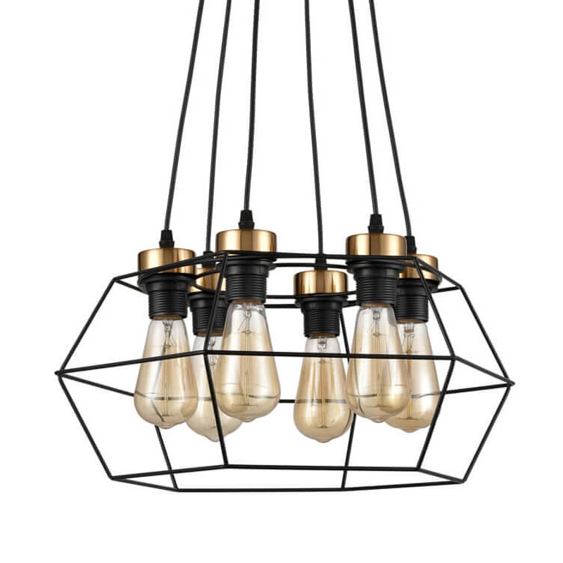 Люстра Loft Wire Cage Black lamp 6 Черный Люстра Loft Wire Cage Black lamp 6 Черный в Твери | Loft Concept