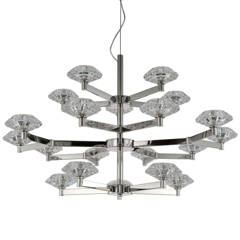 Люстра Yerker Chandelier Nickel 20 Никель Прозрачный Люстра Yerker Chandelier Nickel 20 Никель Прозрачный в Твери | Loft Concept