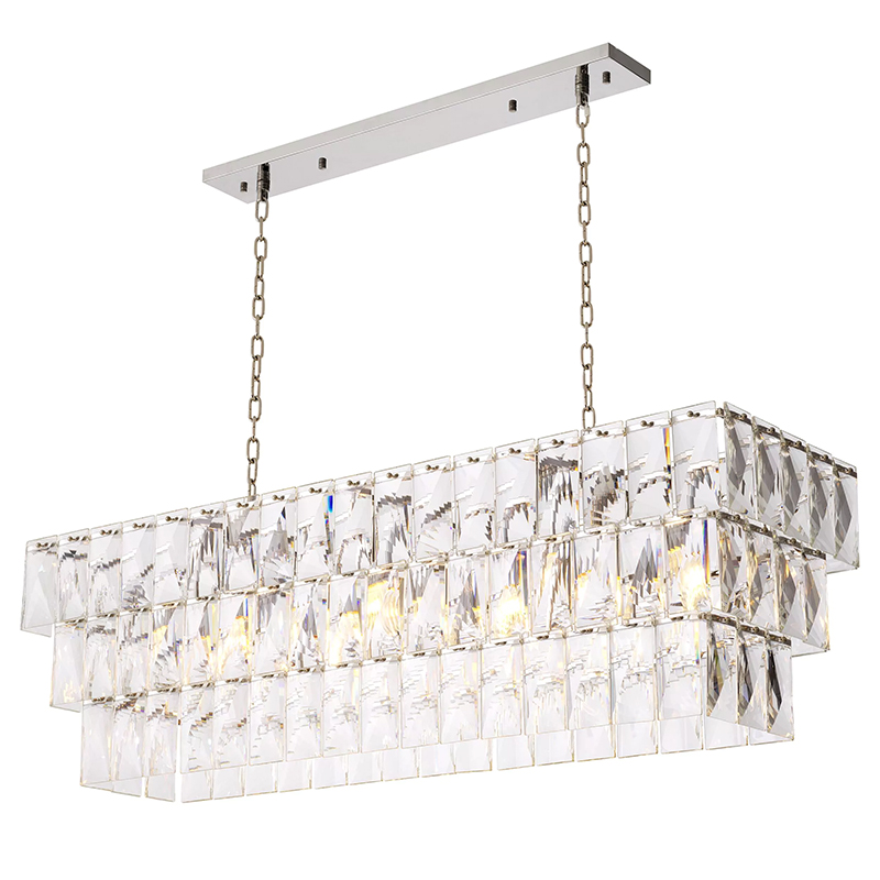 Люстра Eichholtz Chandelier Amazone Rectangular Silver Серебряный Прозрачное Стекло Люстра Eichholtz Chandelier Amazone Rectangular Silver Серебряный Прозрачное Стекло в Твери | Loft Concept