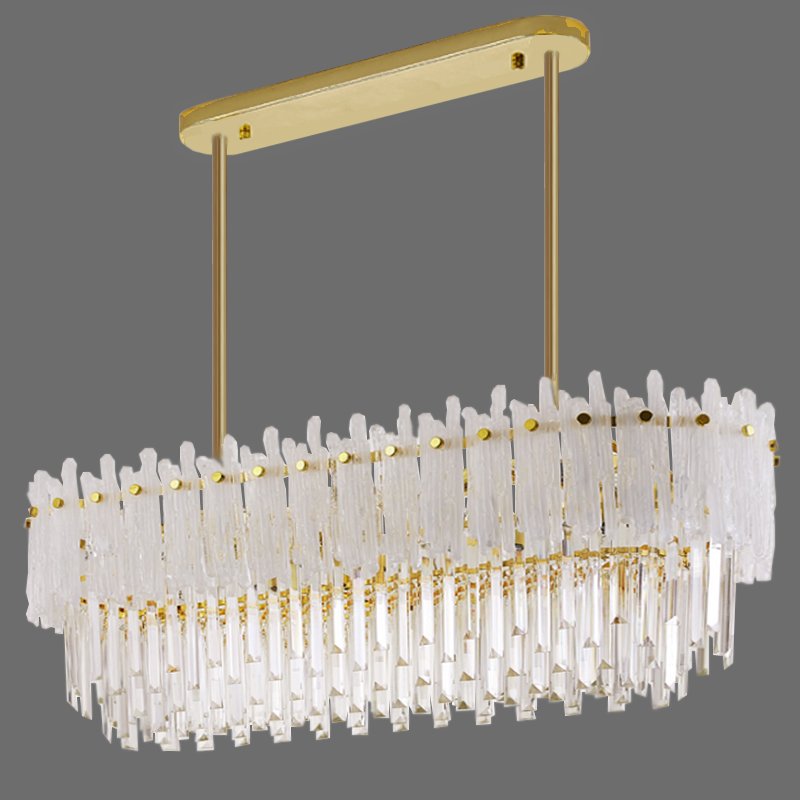 Люстра Murano Glass ICE Chandelier Rectangle Золотой Белый Прозрачное Стекло Люстра Murano Glass ICE Chandelier Rectangle Золотой Белый Прозрачное Стекло в Твери | Loft Concept