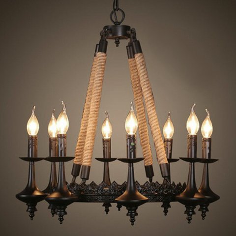 Люстра 8-Light Rustic Chandelier Черный Люстра 8-Light Rustic Chandelier Черный в Твери | Loft Concept