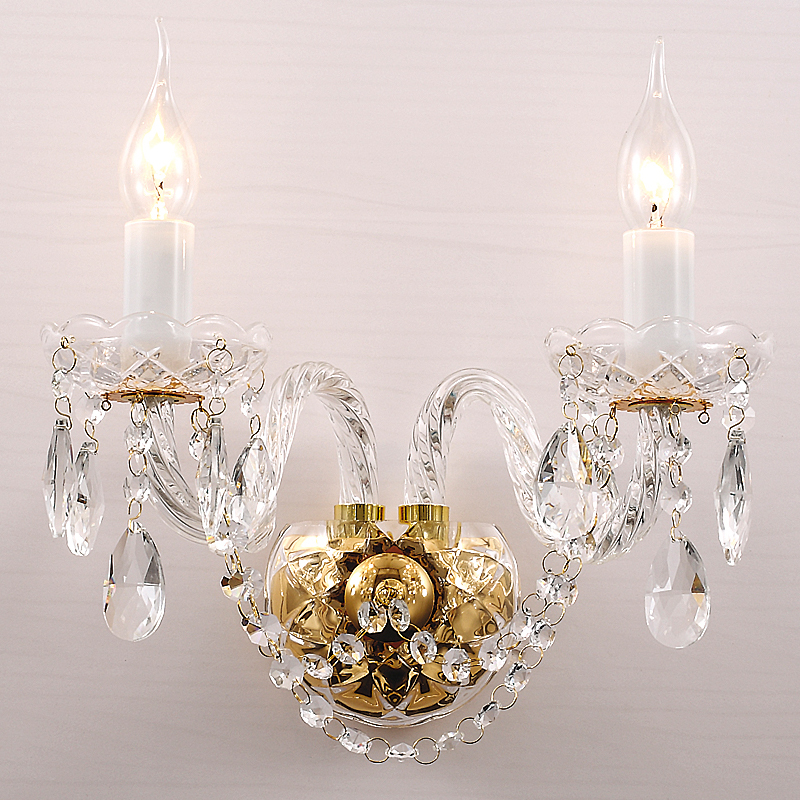 Бра Megane Sconce Double Глянцевое золото Прозрачный Бра Megane Sconce Double Глянцевое золото Прозрачный в Твери | Loft Concept
