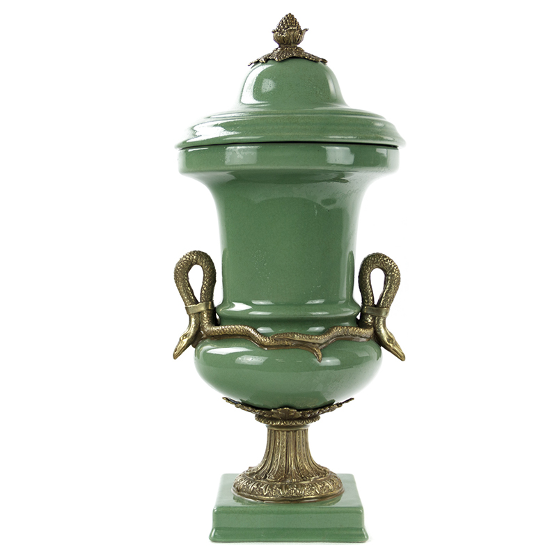 Ваза Selenia Green Vase Bronze Serpents Зеленый смок Бронза Ваза Selenia Green Vase Bronze Serpents Зеленый смок Бронза в Твери | Loft Concept