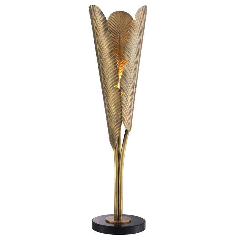 Настольная лампа Eichholtz Table Lamp Plantain Винтажная латунь Черный Настольная лампа Eichholtz Table Lamp Plantain Винтажная латунь Черный в Твери | Loft Concept