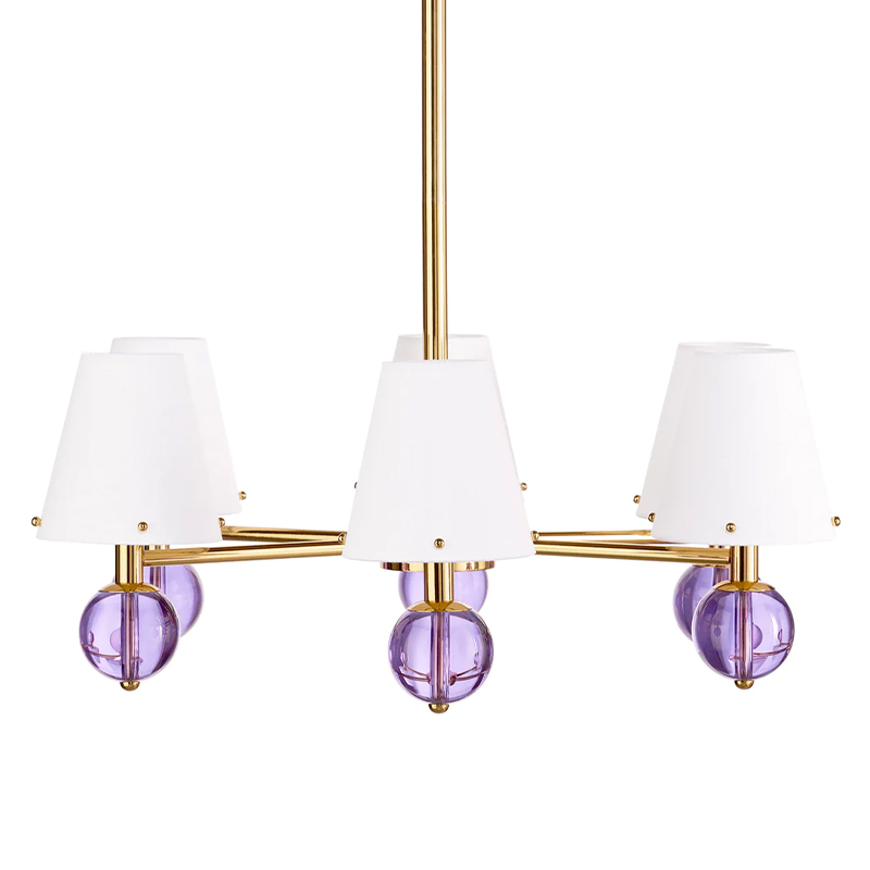 Люстра Jonathan BELVEDERE SIX-LIGHT CHANDELIER Сиреневый Золотой Белый Люстра Jonathan BELVEDERE SIX-LIGHT CHANDELIER Сиреневый Золотой Белый в Твери | Loft Concept