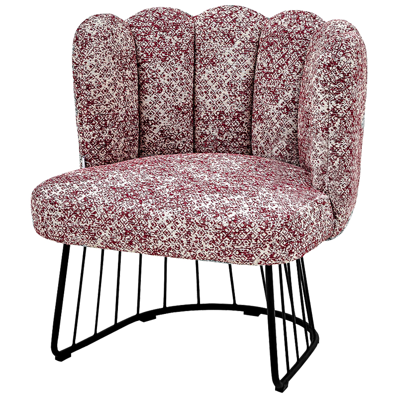 Кресло Noah Armchair cherry-white Бургундский красный Белый Черный Кресло Noah Armchair cherry-white Бургундский красный Белый Черный в Твери | Loft Concept