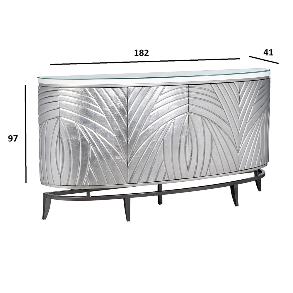 Комод фактурный серебристый с дверцами Silver Chest of Drawers Комод фактурный серебристый с дверцами Silver Chest of Drawers в Твери