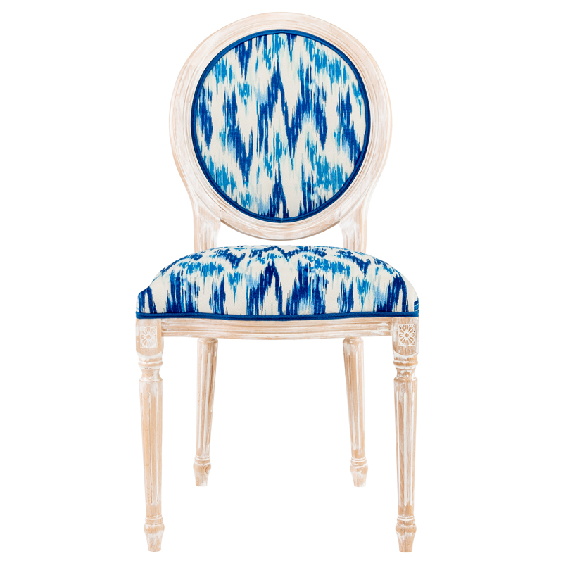 Стул с синим узором Ikat Pattern Белый Голубой Синий Стул с синим узором Ikat Pattern Белый Голубой Синий в Твери | Loft Concept
