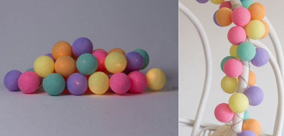 Гирлянда хлопковые фонарики Сotton Ball Ice Cream - Loft-Concept в Твери