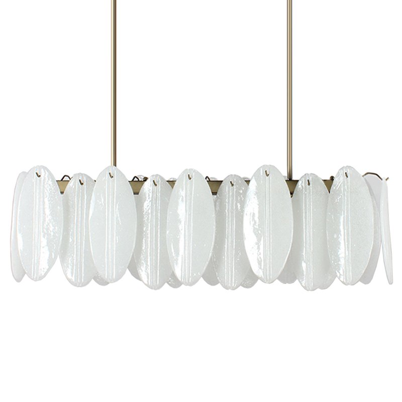 Люстра Angel Style Italian Murano Glass Rectangle Латунь Белый Люстра Angel Style Italian Murano Glass Rectangle Латунь Белый в Твери | Loft Concept