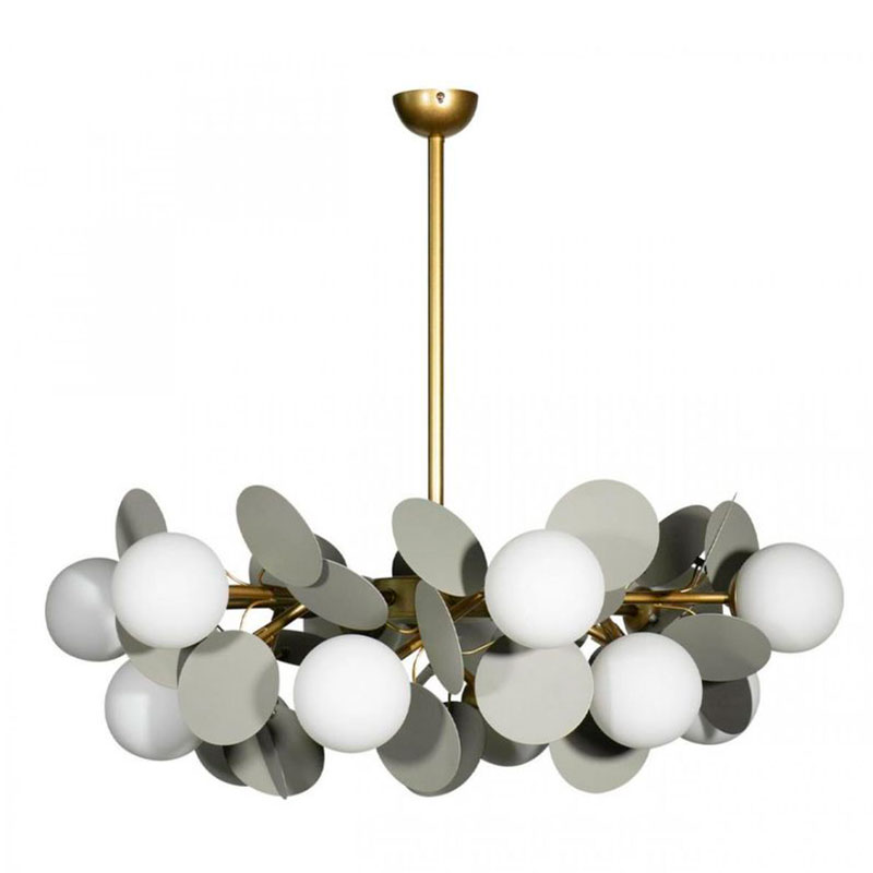 Люстра MATISSE Chandelier Gray 12 ламп Серый Золотой Белый Люстра MATISSE Chandelier Gray 12 ламп Серый Золотой Белый в Твери | Loft Concept