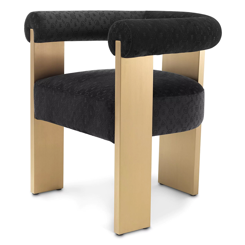 Стул Philipp Plein Dining Chair Icon Черный Золотой Стул Philipp Plein Dining Chair Icon Черный Золотой в Твери | Loft Concept