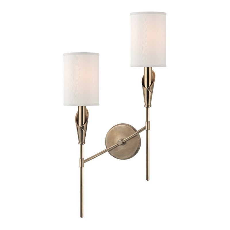 Настенный светильник Wall Sconce TATE 1312L-AGB Латунь Белый Настенный светильник Wall Sconce TATE 1312L-AGB Латунь Белый в Твери | Loft Concept