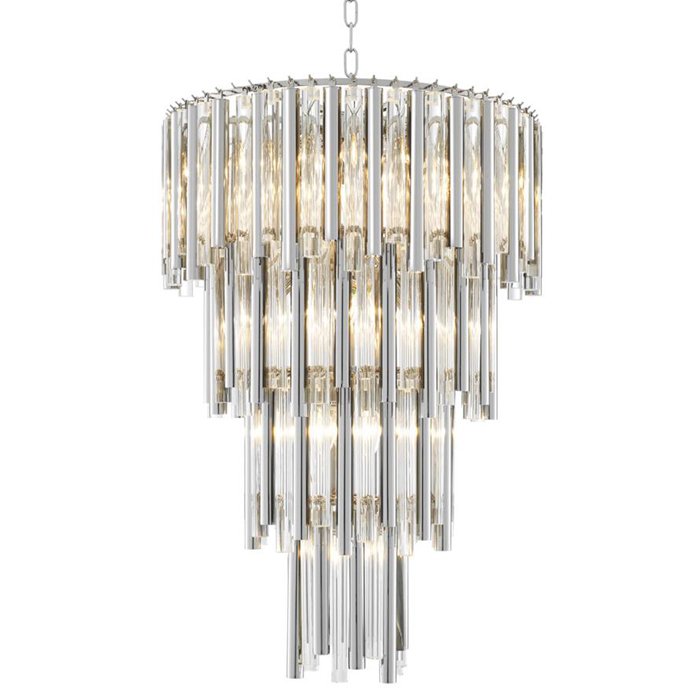 Люстра Eichholtz Chandelier Gigi L Прозрачное Стекло Никель Люстра Eichholtz Chandelier Gigi L Прозрачное Стекло Никель в Твери | Loft Concept