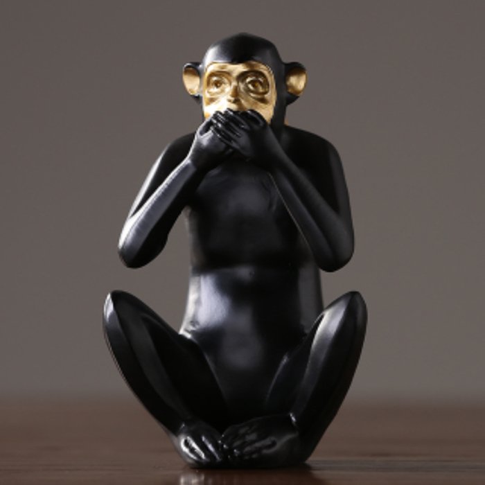 Статуэтка Monkey dont speak Золотой Черный в Твери | Loft Concept 