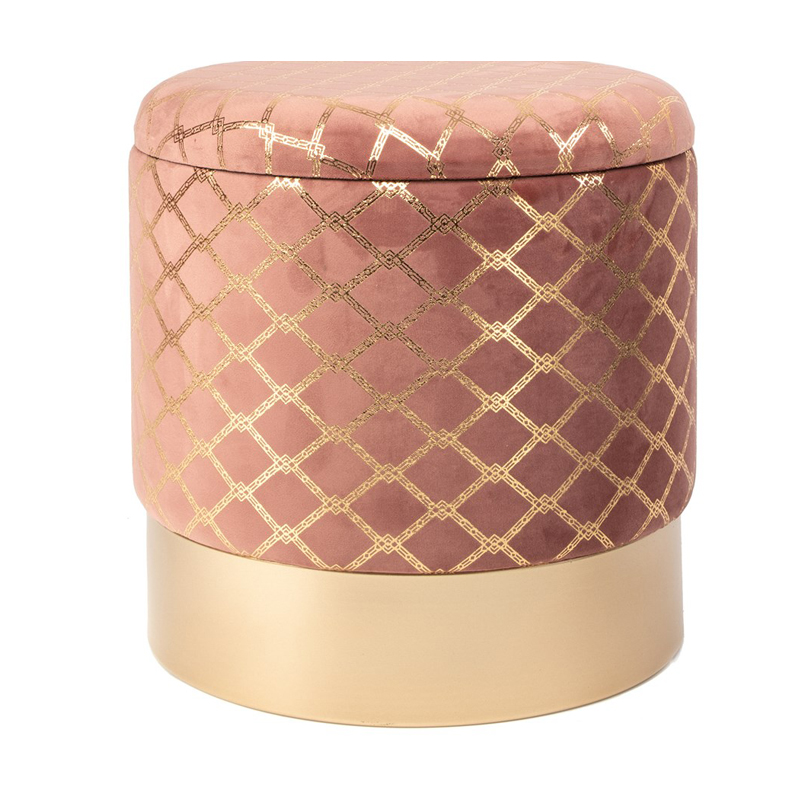 Пуф PUF Upholstery Gold Mesh розовый Розовый (Rose) Золотой Пуф PUF Upholstery Gold Mesh розовый Розовый (Rose) Золотой в Твери | Loft Concept
