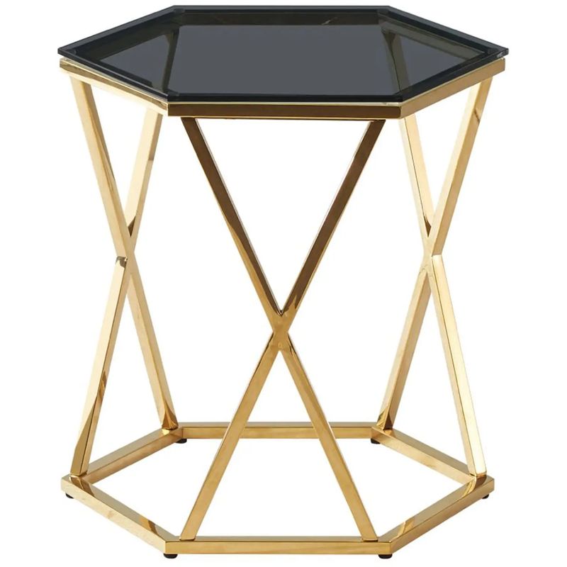 Столик кофейный Ormando Collection Gold №2 Глянцевое золото Стекло Смок Столик кофейный Ormando Collection Gold №2 Глянцевое золото Стекло Смок в Твери | Loft Concept