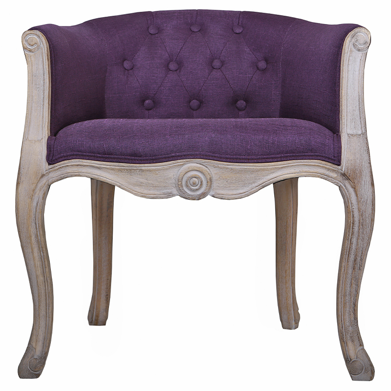 Кресло низкое в стиле прованс Louis French Armchair purple flax Фиолетовый Бежево-серый в Твери | Loft Concept 
