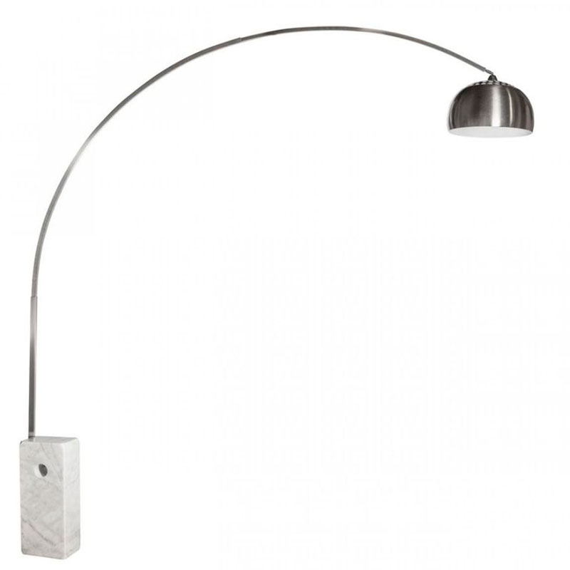 Торшер Flos Arco Белый Мрамор Хром Белый Мрамор Bianco Торшер Flos Arco Белый Мрамор Хром Белый Мрамор Bianco в Твери | Loft Concept
