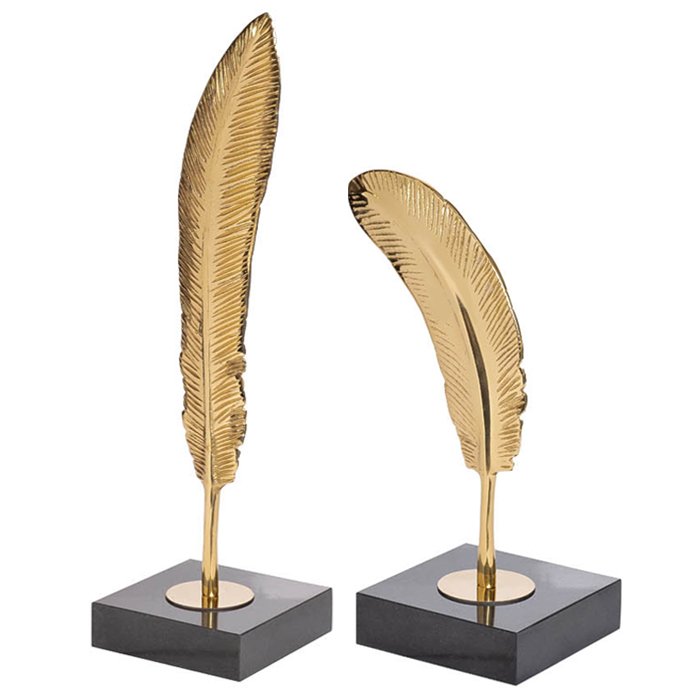 Статуэтка Feather Gold Золотой Черный Статуэтка Feather Gold Золотой Черный в Твери | Loft Concept