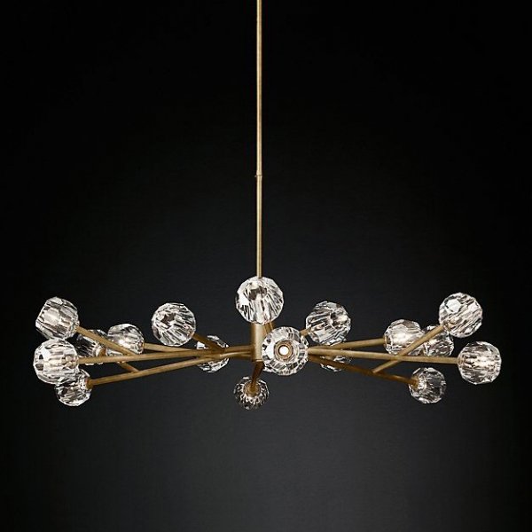 Люстра RH Boule De Cristal Round Chandelier 48 Латунь Черный Люстра RH Boule De Cristal Round Chandelier 48 Латунь Черный в Твери | Loft Concept