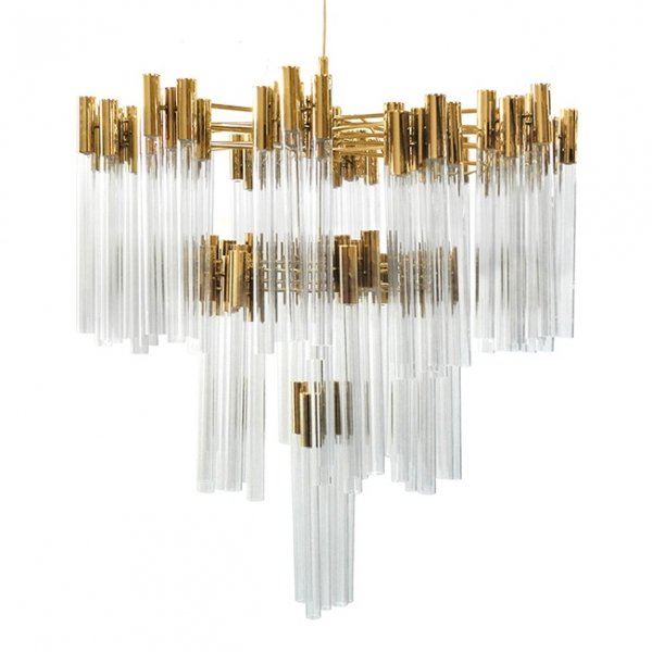Люстра Contemporary chandelier crystal brass Глянцевое золото Прозрачное Стекло Люстра Contemporary chandelier crystal brass Глянцевое золото Прозрачное Стекло в Твери | Loft Concept
